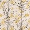 Black Yellow Grey Stain Resistant Performance Abstract Leaves Linen Look Print Upholstery Fabric by The Yard - SKU: Selena Tuscan